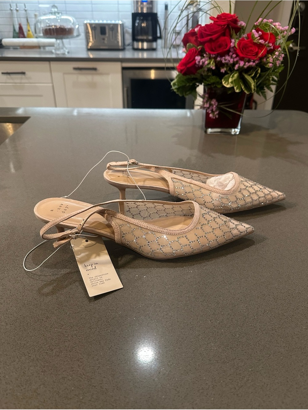 A New Day Gigi Embellished Slingback Kitten Heels - Size 11 - Picture 7 of 12